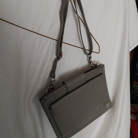 Danier Light Grey Leather Crossbody - Picture 2 of 4